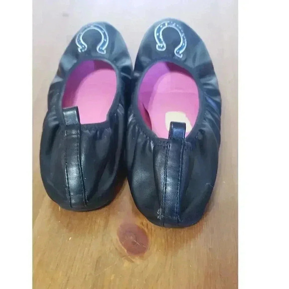 Colts NFL womens ballet flats bling logo black size 9 faux leather pink sole - Picture 3 of 5